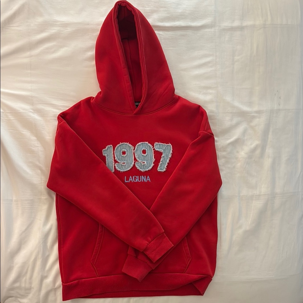 Laguna Vintage Denim Hoodie in Ruby